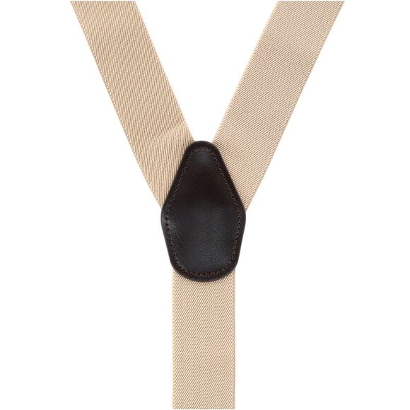 CTM Men's 1.375 Inch Wide Solid Color Y-Back Button-End Suspenders - Picture 2 of 5